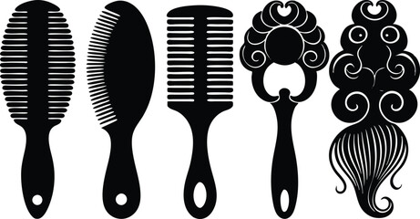 Hair Comb Silhouette Collection Beauty and Grooming Comb Designs for Styling
