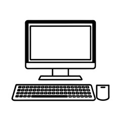 Fototapeta premium realistic vector desktop computer icon. professional monitor and keyboard illustration. modern workstation digital artwork.