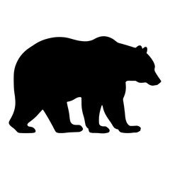 Fototapeta premium Bold bear silhouette on transparent background, dynamic animal symbolism
