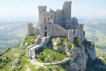 Obraz premium Medieval Castle on a Clifftop.