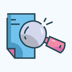 Data Analysis Icon Design in Color Style