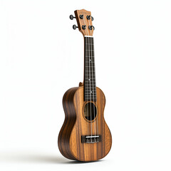 Obraz premium Handmade Wooden Ukulele: A Lightweight Musical Instrument for Joyful Acoustic Performance and Relaxing Tropical Melodies