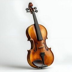 Fototapeta premium Classic Wooden Violin: Fine Art of Professional Musician Showcasing Acoustic Elegance and Cultural Heritage