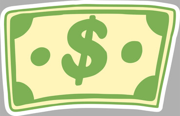 Detailed Dollar Symbol Drawing, Classic Hand-Sketched Artwork