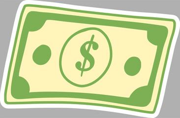 Hand-Drawn Dollar Sign, green color Sketch