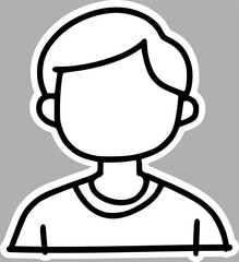 Artistic Faceless Portrait, Hand-Drawn Black and White Sketch