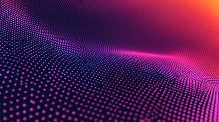 Vibrant digital wave with pink and purple gradient dots in abstract 3d style