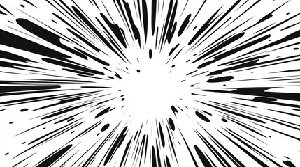 Dynamic black and white speed lines in radial burst design