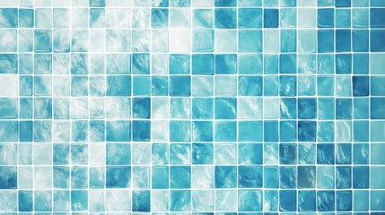 Fototapeta premium Blue and white mosaic tile pattern with square geometric design