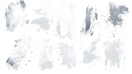 Fototapeta premium Abstract gray and white paint brush strokes on canvas background