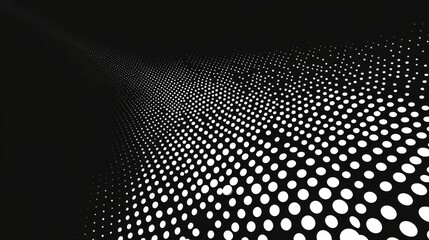 Abstract black and white dot pattern with optical illusion effect