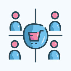 Target Marketing Icon Design in Color Style