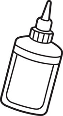 glue line art, black outline, vector and illustration, coloring book page line art drawing