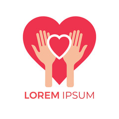 Charity logo. Hands supporting heart