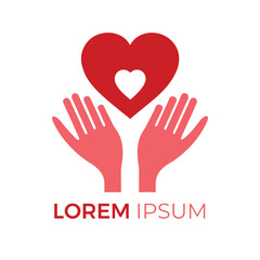 Charity logo. Hands supporting heart