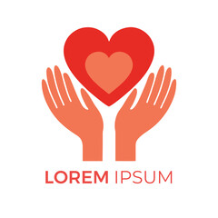 Charity logo. Hands supporting heart