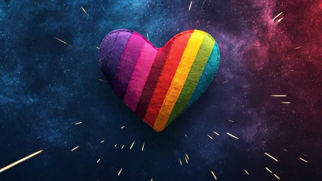 A campaign promoting gender diversity. A multicolored heart symbolizing inclusivity. LGBTQ concept.