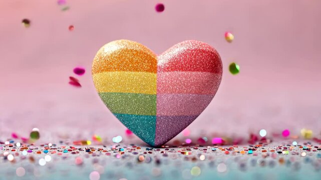 A campaign promoting gender diversity. A multicolored heart symbolizing inclusivity. LGBTQ concept.