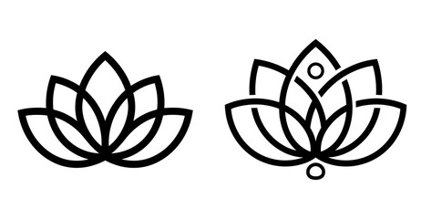 Lotus Flower Line Art Logos