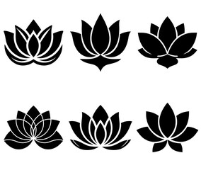 Set of Lotus Flower Icons