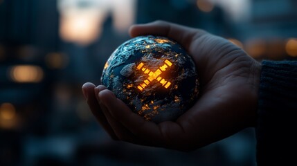 Fototapeta premium crystal ball in hand