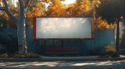 blank white billboard on the street copy space ready
