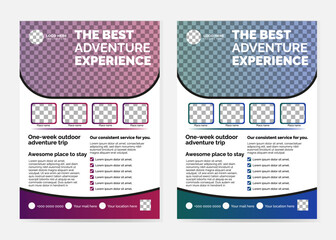 Modern unique travel brochure flyer template layout design.