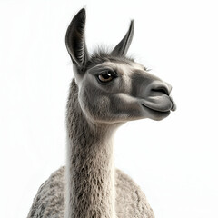 Obraz premium Llama Portrait Close-Up: Adorable Furry South American Mammal in Vibrant Colorful Fantasy Nature Photography