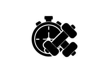 creative unique black time champion a stopwatch icon
