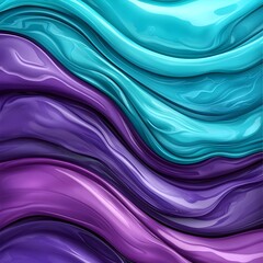 Obraz premium Blue and Purple Fluid Waves, Abstract Liquid Motion