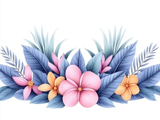 Vibrant floral arrangement featuring pink and orange flowers with lush greenery