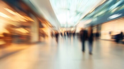 Modern art gallery interior blurred background