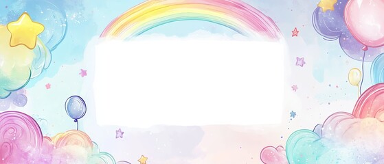 Rainbow concept invitation template	