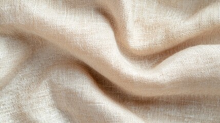 Fototapeta premium Light beige linen fabric texture background
