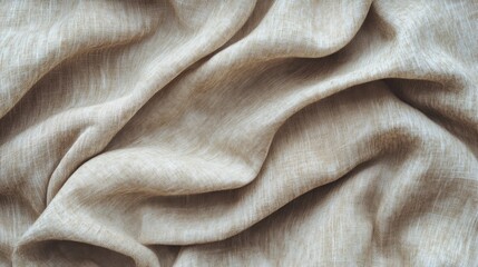 Fototapeta premium Light beige linen fabric texture background