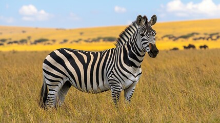 Naklejka premium Zebra in African Savannah