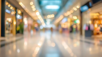 Shopping mall interior blurred background