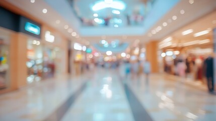 Shopping mall interior blurred background