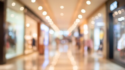 Shopping mall interior blurred background