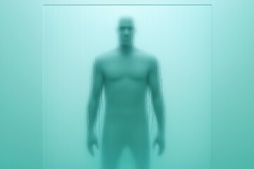 Abstract representation of a human figure in a meditative state.