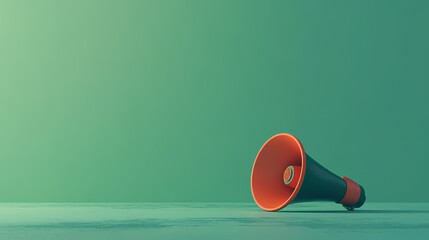 Megaphone on Background: A vibrant megaphone, perched against a smooth, textured surface. The image captures the essence of announcement. 
