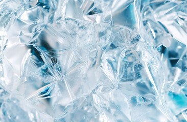 Close up macro photograph showcasing intricate ice crystals forming a beautiful winter wonderland backdrop