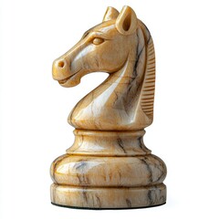 Detailed chess knight figure isolated on white