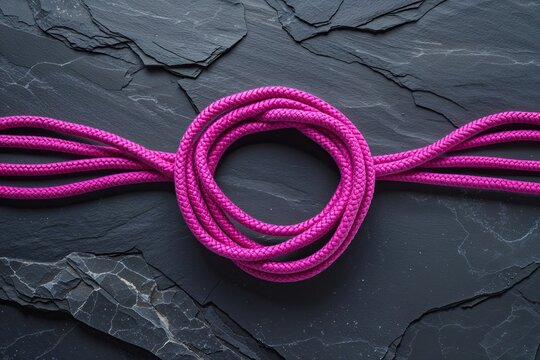 Fuchsia Cord on Slate Background for Contemporary Design Decor
