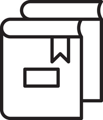 Books with bookmarks illustration line icon