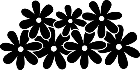 Flowers cluster silhouette.
Garden Flower Group silhouette design.
Spring cute Simple flowers flat vector illustration Isolated.
Good for greeting card,poster, banner, leaflet.
Transparent background.