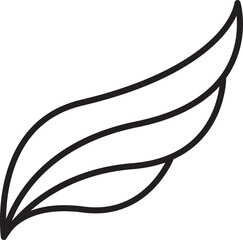 Leaf outline illustration on a white background line icon