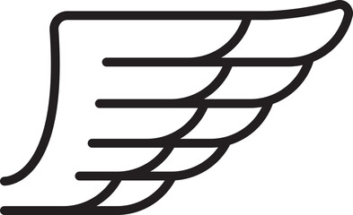 Wing symbol with stylized lines line icon