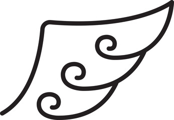 Abstract decorative wing design line icon
