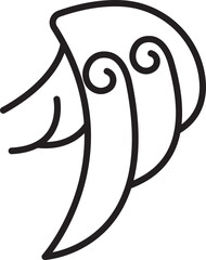 Stylized hair design illustration line icon